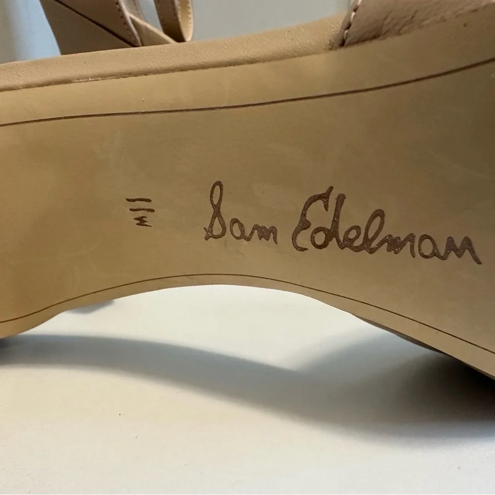 Sam Edelman Beige Ankle Strap Heels